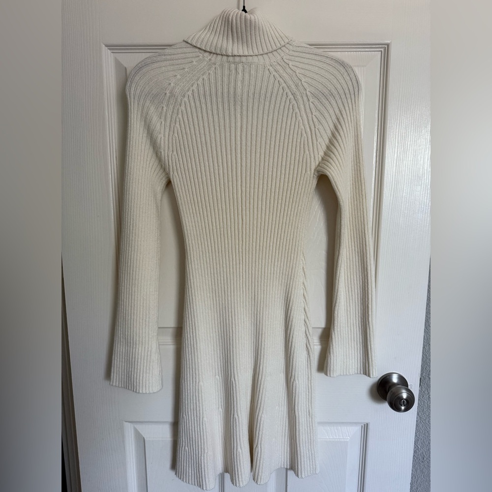 Aritzia Sunday Best Rhapsody Dress Cream Light Birch Turtleneck Dress - Picture 4 of 11